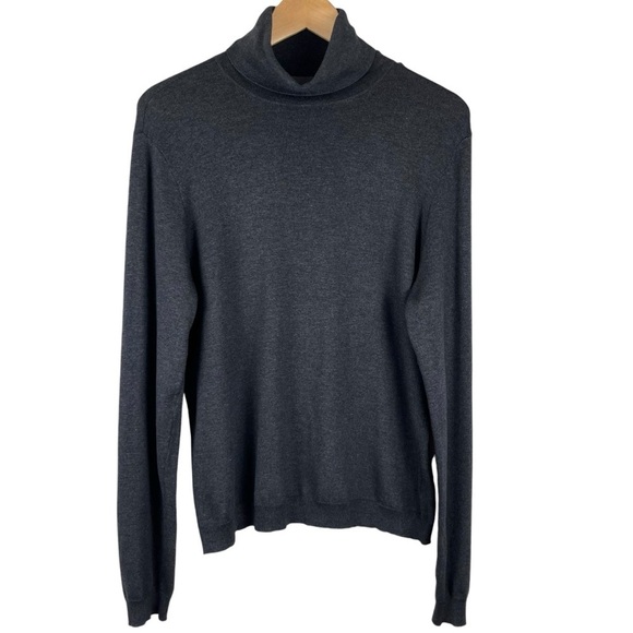Lauren Ralph Lauren Silk Blend Gray Turtleneck Sweater with LRL Logo Size XL - Picture 1 of 8